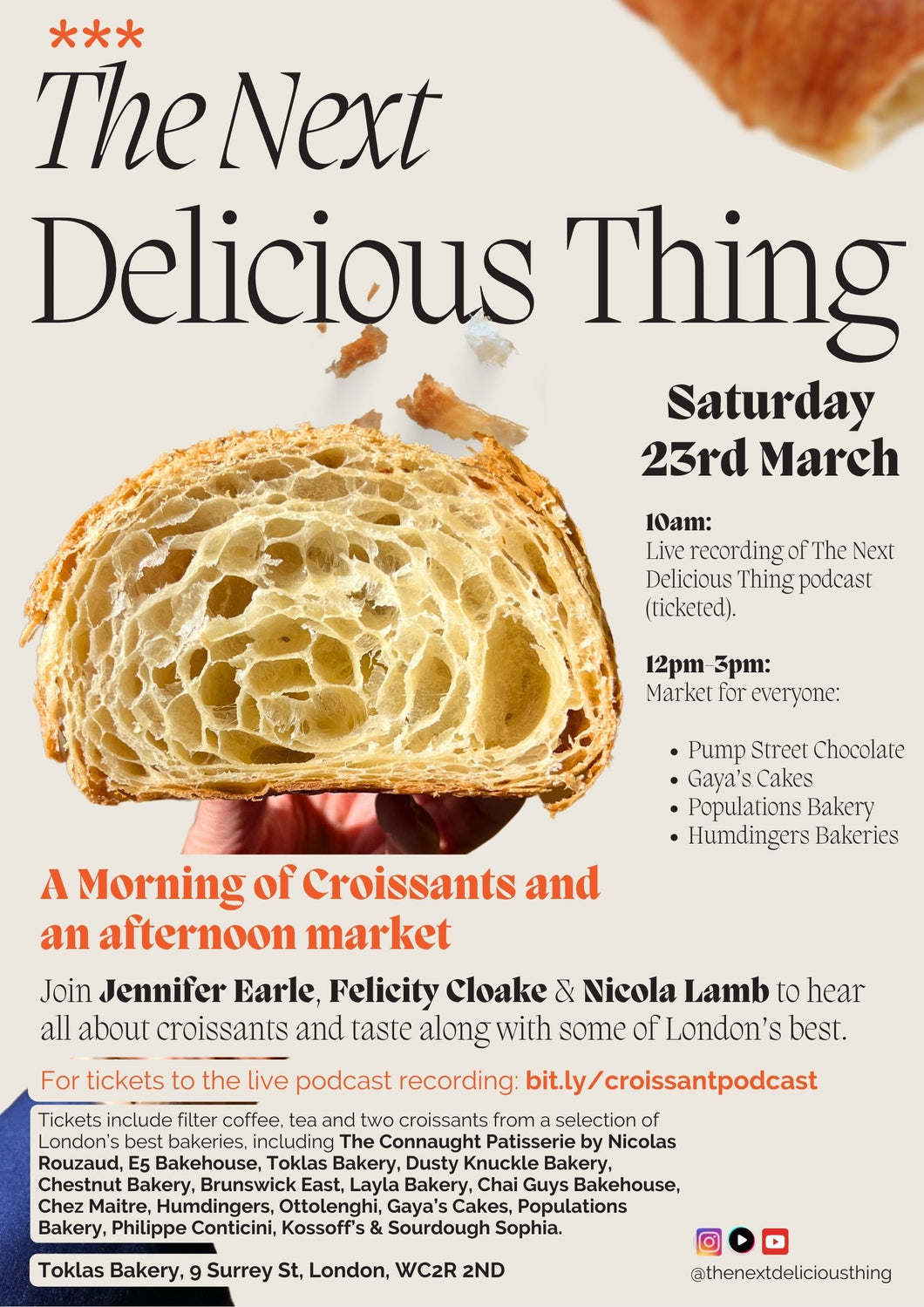 Live Recording of The Next Delicious Thing Croissant Podcast